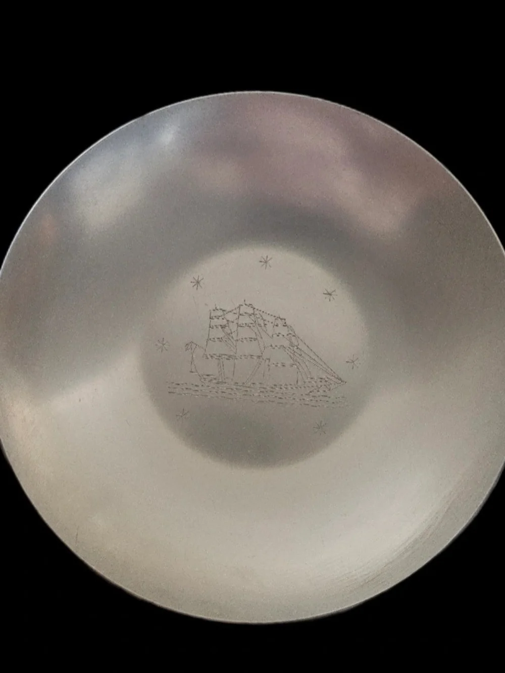 Vintage Kensington Aluminum Bowls Clipper Ship Nautical Set of 2 Art Deco